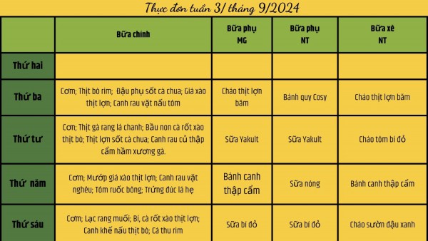 tuần 3 tháng 9